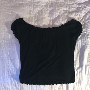 black off-the-shoulder top